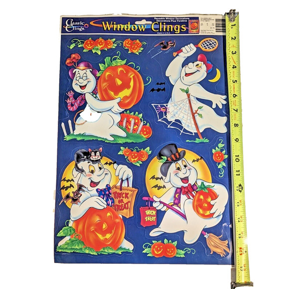 Halloween Decor Ghosts 2000 Classic Clings Window Clings Stickers NOS - Picture 2 of 8